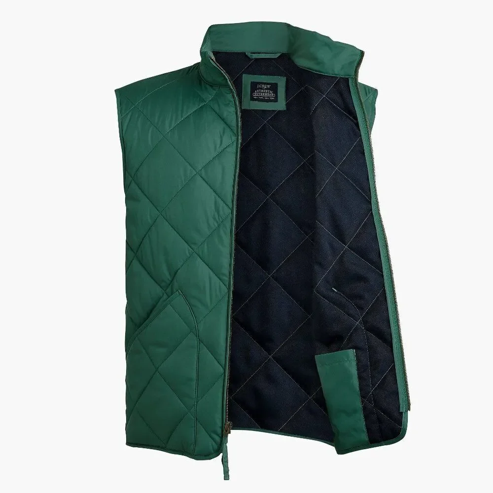 J Crew Men's Quilted Walker‎ Green Vest